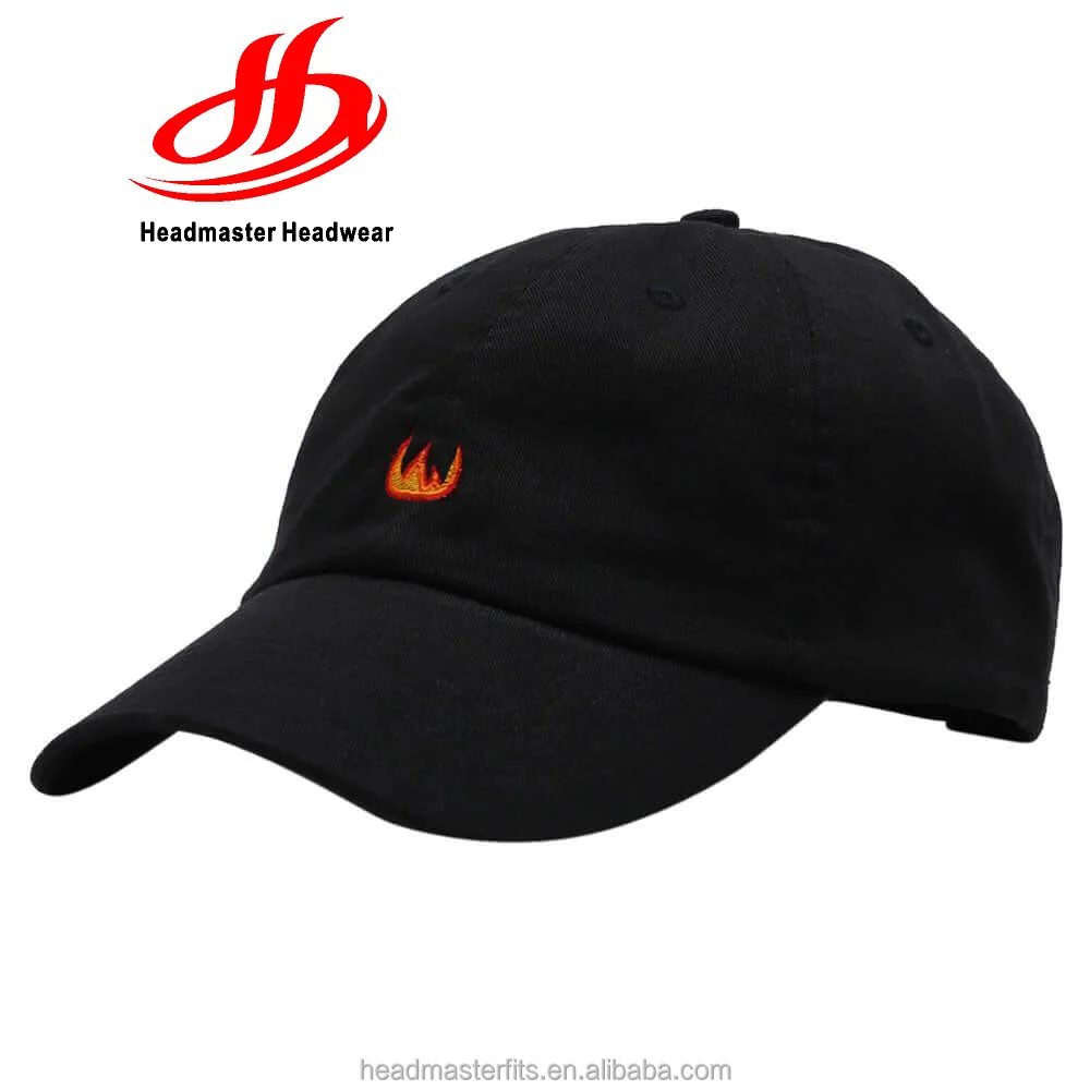 Custom plain embroidery baseball cap 6 panel black dad hat