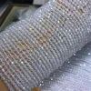 Fashion Gemstone Zircon 2mm White Round Faceted Loose Beads for Jewelry Making DIY Bracelet Necklace Earrings 15inch