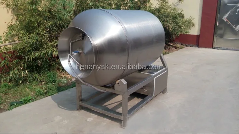 Large 1000 L Stainless Steel Vacuum Meat Tumbler Salted Food Rotary Barrel Tumbling Machine