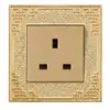 true gold plating lamp switch nork Oriental Style pc Home Hotel English standard 15A 3 outlets socket
