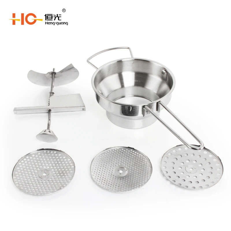 Stainless steel kitchen grater with 3 grinding plates