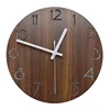 Arabic Numeral Design Rustic Wooden Decorative Round Wall Clock