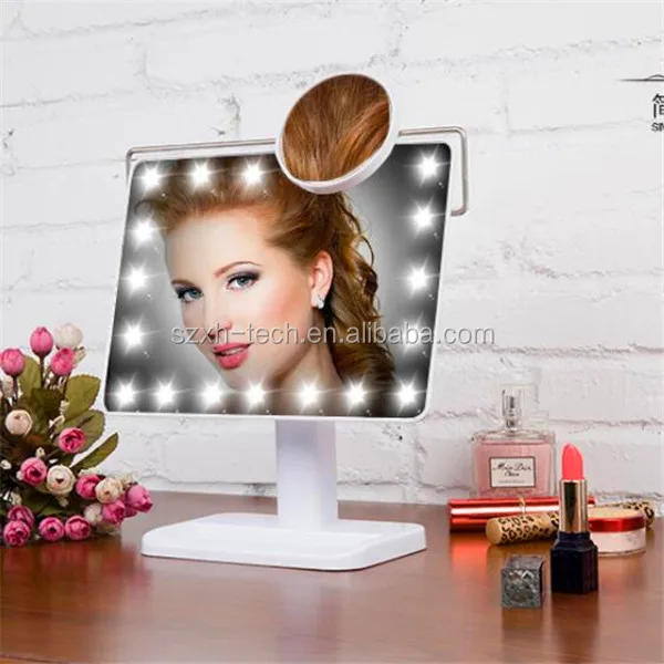 YENI Işıklı Makyaj Kozmetik makyaj masası aynası Masa Üstü LED Dokunmatik Ekran Hareketli 10X ayna!!!