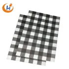 Custom Printed Black Wax Checked Greaseproof Burger Wrapping paper
