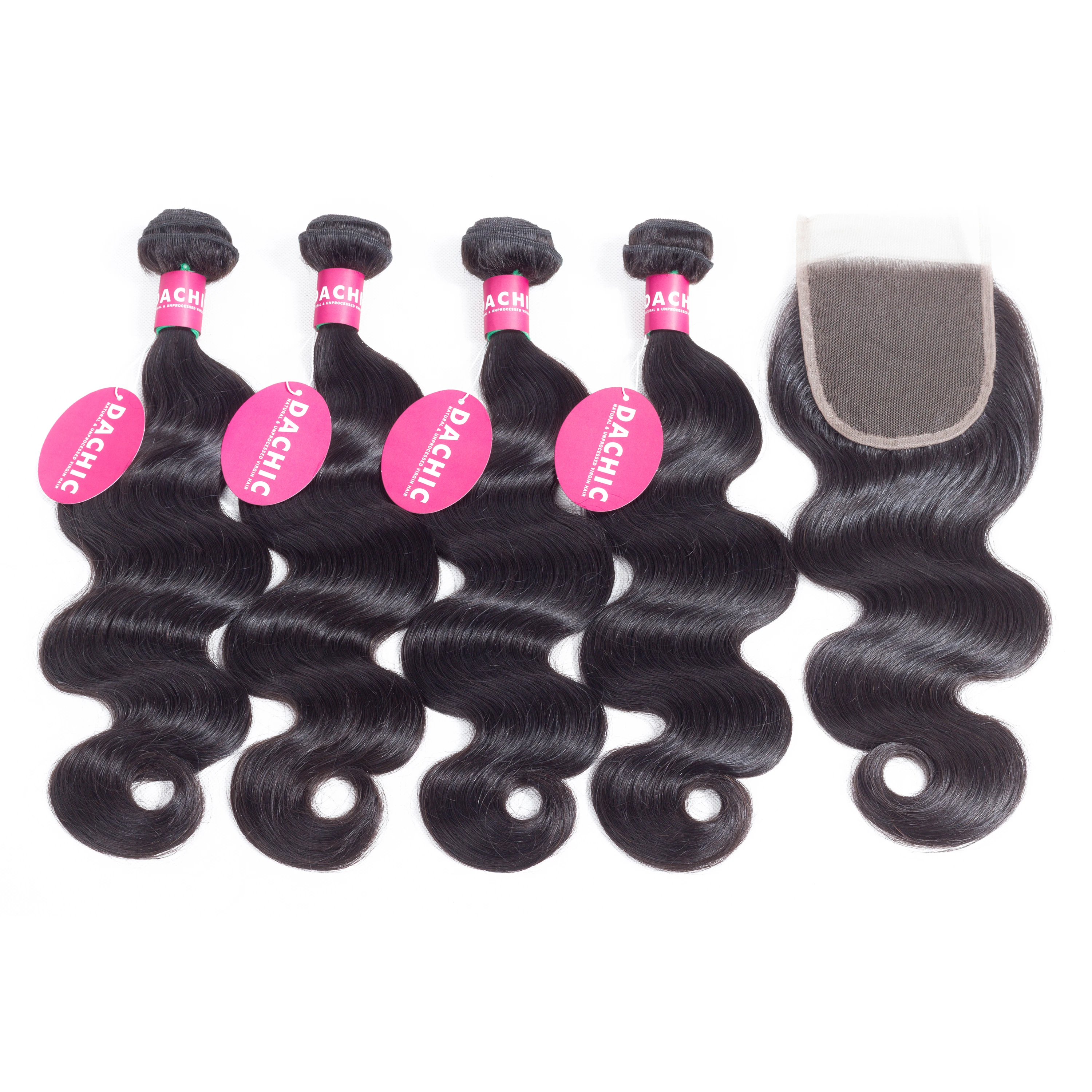 Body Wave Hair 4 Bundles With Closure DaChic 100% Human Hair Indian Hair Weave Bundles With Closure
Body Wave Hair 4 Bundles With Closure DaChic 100% Human Hair Indian Hair Weave Bundles With Closure