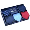 Wholesale Custom Design Logo Ties And Tie Clip Set Men 100% Silk Tie Set