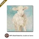Handpainted Modern Acrylic Cute Animal Sheep Abstract Canvas Wall Art Oil Painting