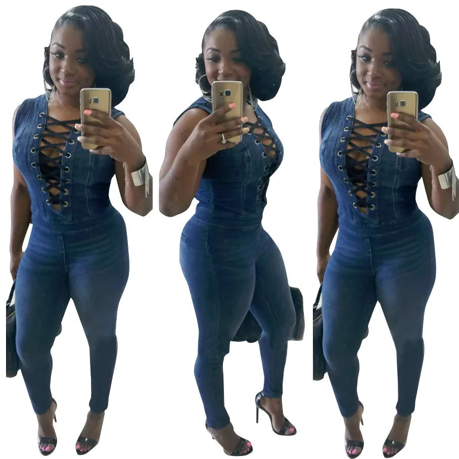 full body jean jumpsuit