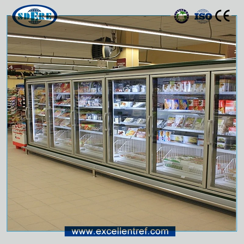 DDW3720C1 Refrigeration Unit Glass Freezer Showcase For Supermarket Display