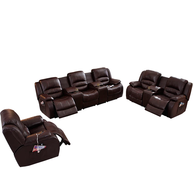Modern Recling Reclining Sectional Living Room 3 Seat Cover 7 Seater Leather French Furniture 2 1 Automatic Recliner Sofa Set