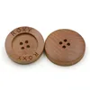 natural custom laser engraved logo wood button