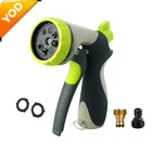 Extermal thread metal connector non-slip grip showering pets convenient 8-way water spray gun