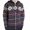 Men holiday loose fit jacquard design christmas hoodie cardigan sweater