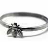 Customized Black old silver honey bee ring