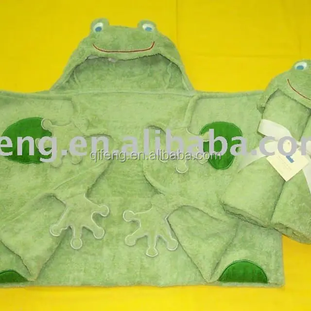 frog baby hooded towel for gift