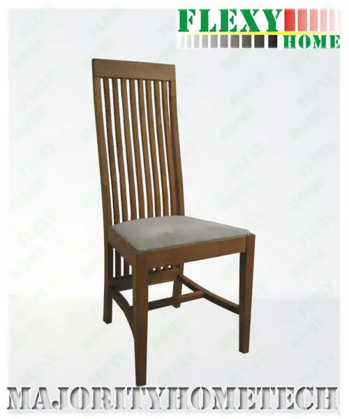 oiled or PU laquered OAK simple KD chair - High back OAK chair -- Milan