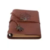 Premium PU leather classic embossed hand made leather journals with blank pages and retro pendants, customised notebook uk