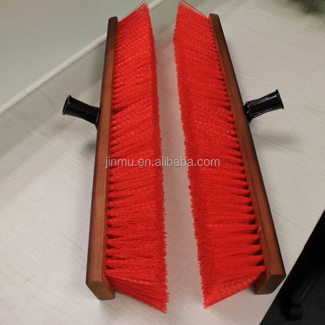 big size plastic bristle wood block high street broom