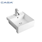 Modern Counter Semi Recessed Hand Wash Art Ceramic Basin Bathroom