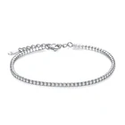 Fashion Round Crystal 925 Sterling Silver Tennis Charm Bracelet For Women New Arrivals Jewelry Gift 2019