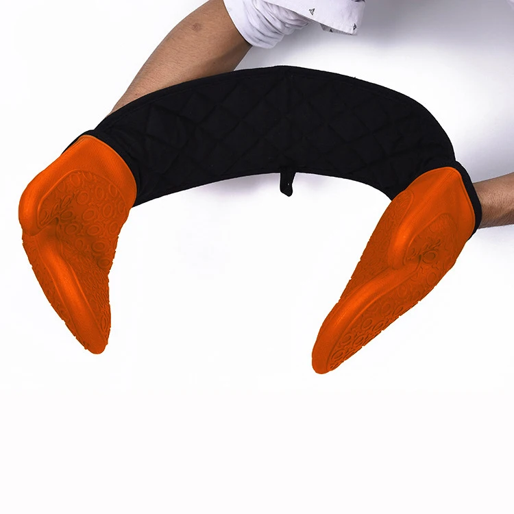 Silicone gloves for Cooking heat-resistent silicone non-slip double handed oven glove, Customized
Silicone gloves for Cooking heat-resistent silicone non-slip double handed oven glove, Customized