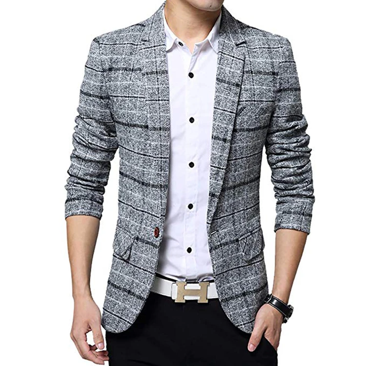 Men's Tweed Plaid Blazer Jacket Casual Business Sport Coat Long Sleeve One Button Slim Fit Suits Single-Breast Outwear, Customized color
Men's Tweed Plaid Blazer Jacket Casual Business Sport Coat Long Sleeve One Button Slim Fit Suits Single-Breast Outwear, Customized color