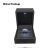 Webest Package luxury Pu leather jewelry jewellery led light ring box with led light