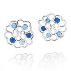 Grace girls fashion precious stone emerald earrings studs