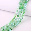 8mm Frosted Matte Aura Quartz Green Glass Crystal Stone Beads, Rainbow Color Round Loose Beads For Jewelry Making