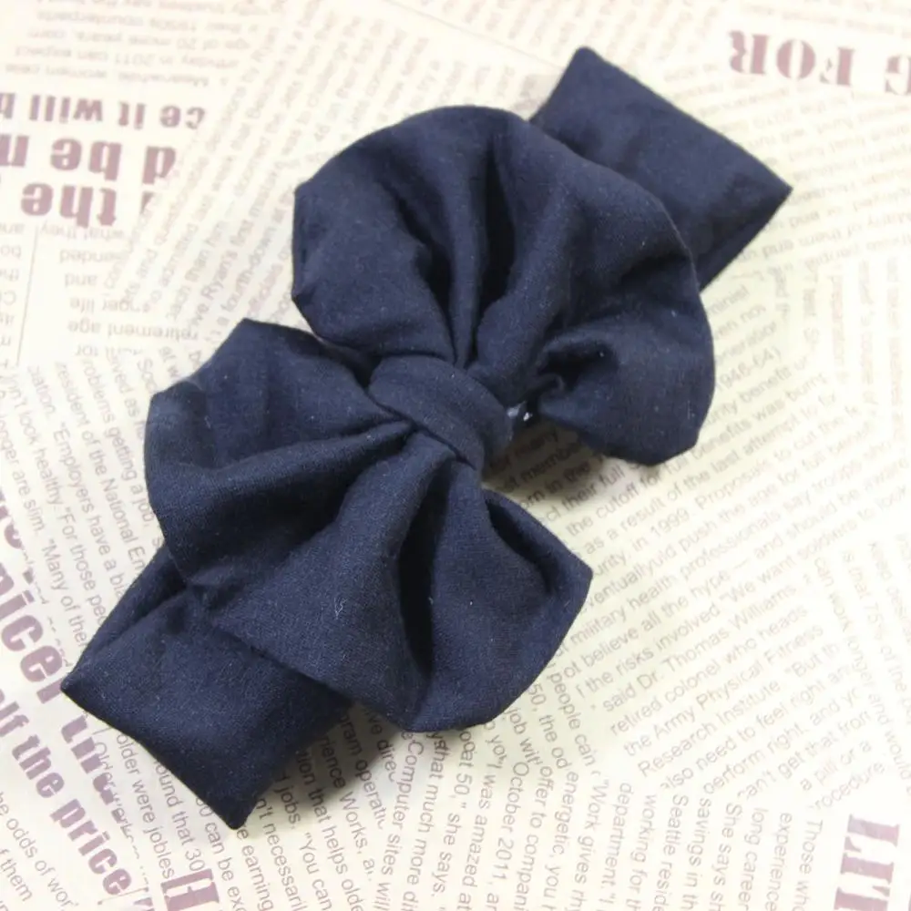 Latest Kids Solid Colors Wholesale Cotton Hair Accessories Handmade Hair Bows With Headband