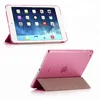 Color PU Transparent Back Ultra Slim Light Weight Trifold Smart case for ipad mini 2