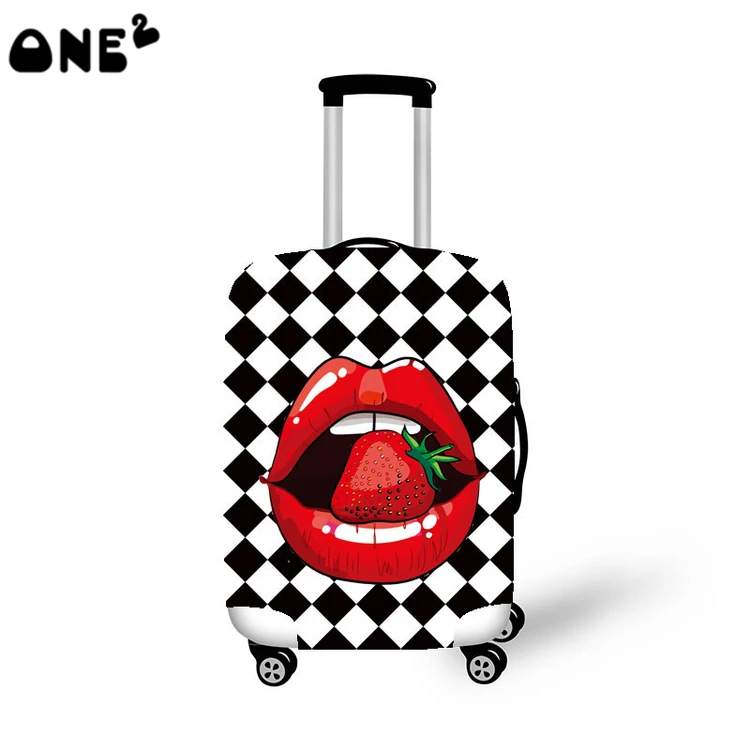 Full Sublimation Print design strawberry mouth pattern folding travel ladies fancy luggage cover, Full printing color
Full Sublimation Print design strawberry mouth pattern folding travel ladies fancy luggage cover, Full printing color