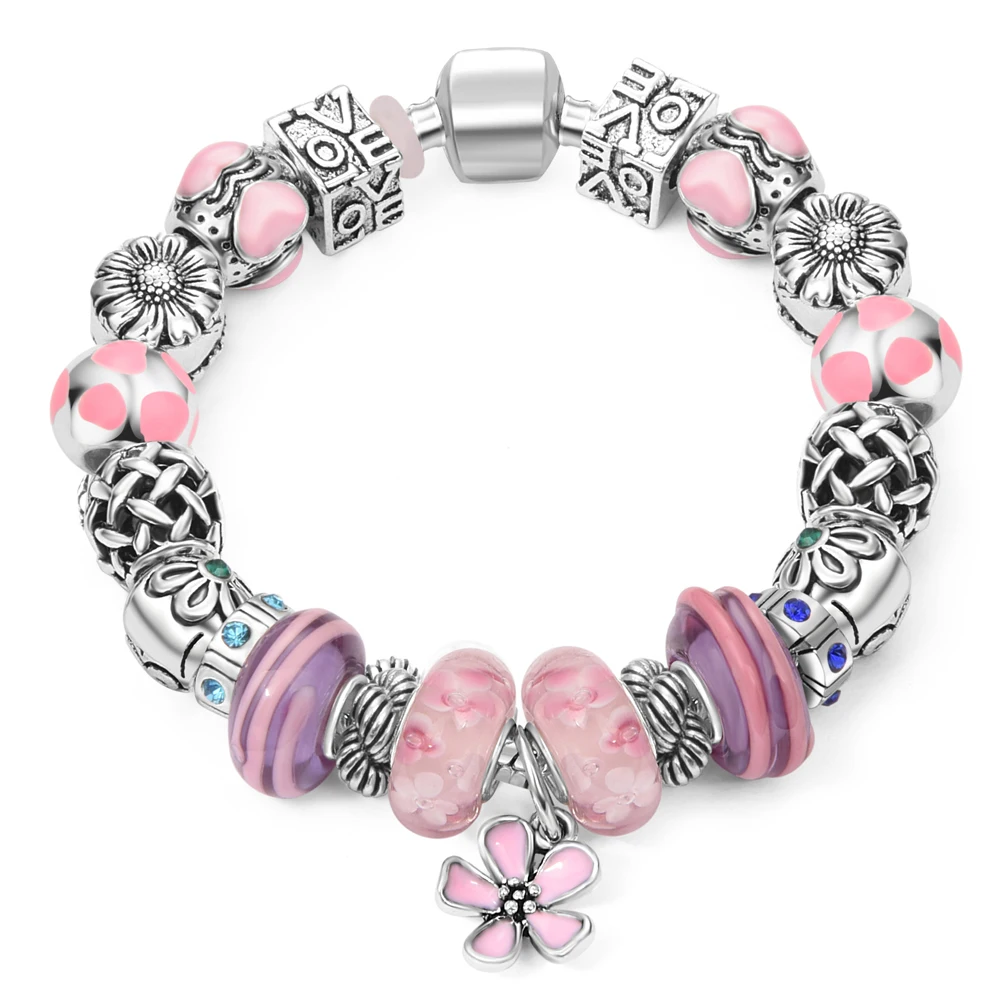 Wholesale Antique Silver Plated Women Charm Bangle Bracelet With Pendant Beads fit Diy Fashion Jewellery Bracelet Parts
Wholesale Antique Silver Plated Women Charm Bangle Bracelet With Pendant Beads fit Diy Fashion Jewellery Bracelet Parts