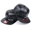 Hats with metal buckle/custom leather snapback hats/black leather strap snapback hats