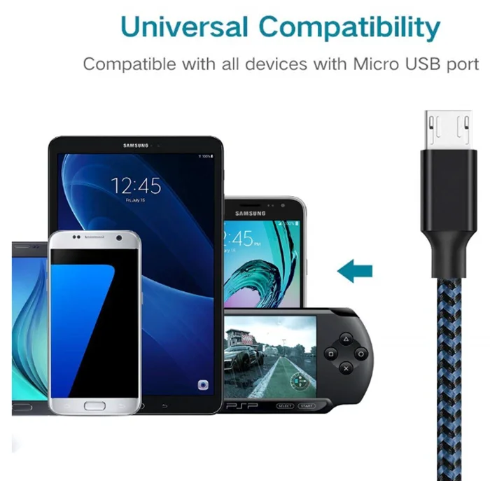 Customized length micro usb cable,Wholesale Fast Charging Data Sync 1m 2m 3m braided charging cable and usb cable for android - ANKUX.COM