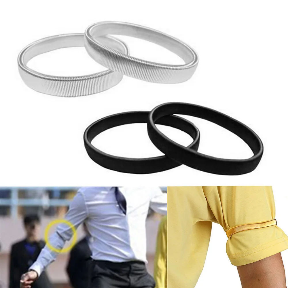 Shirt Sleeve Holders Arm Bands Garter Elasticated Metal Armband Men