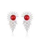 E-425 Xuping noble ladies jewelry rhodium gold plated multi-stone drop earrings