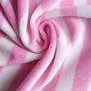 Yarn-dyed steamsilk velour fabric with white and pink color stripe for baby girl garment and home textile from suzhou China