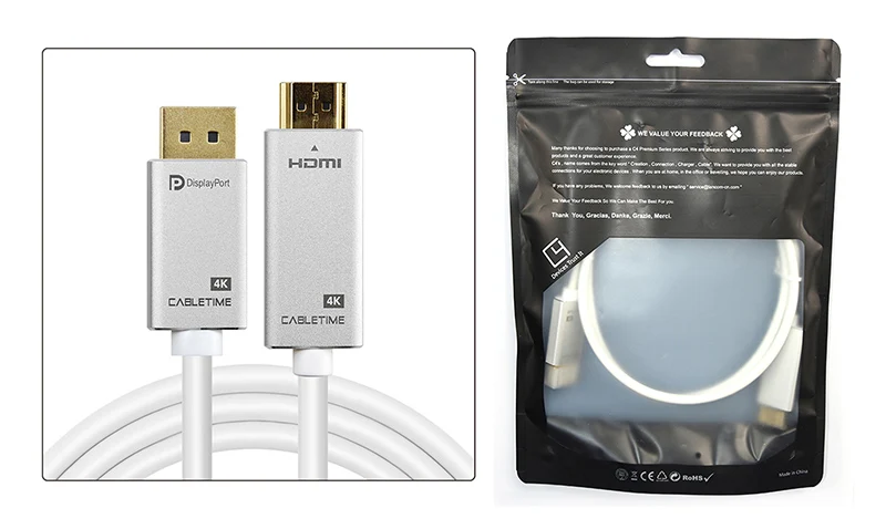 CABLETIME VGA Cable Fireproof 3+9C Braided High Premium Shielding VGA to VGA M/M 15 PIN 1.8m 6ft - ANKUX.COM
