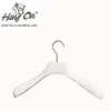 Luxury customized logo white color women wood fabric hanger for clothing