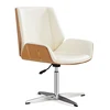 modern fixed big white leather visitor chair swivel office chair no wheels