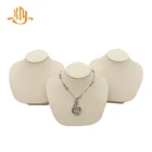 XIANGYU factory wholesale custom beige leather necklace display stand mannequins jewelry bust