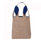 Wholesale Cute Sack Beach Coffee Easter Christmas Gift Bunny Ears Tote Burlap Jute Bag With Cotton Lining