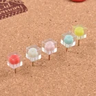 Decorative office square shaped clear colorful push pin