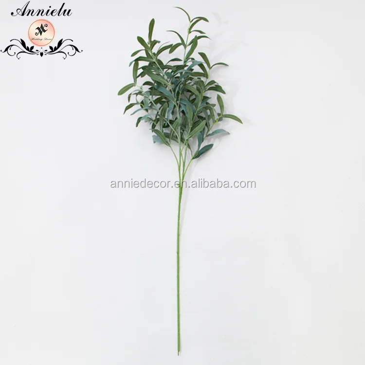 ANNIELU Design Factory wholesale Single Stem Artificial Green Olive Leaf Leaves
