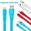 Stock goods low price USB Magnetic Cable usb type c flat cable 3.0 noodle cord colourful choice
