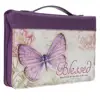 Purple Botanic Butterfly Blessings Blessed Bible Book Cover - Jeremiah 17:7 (Large)