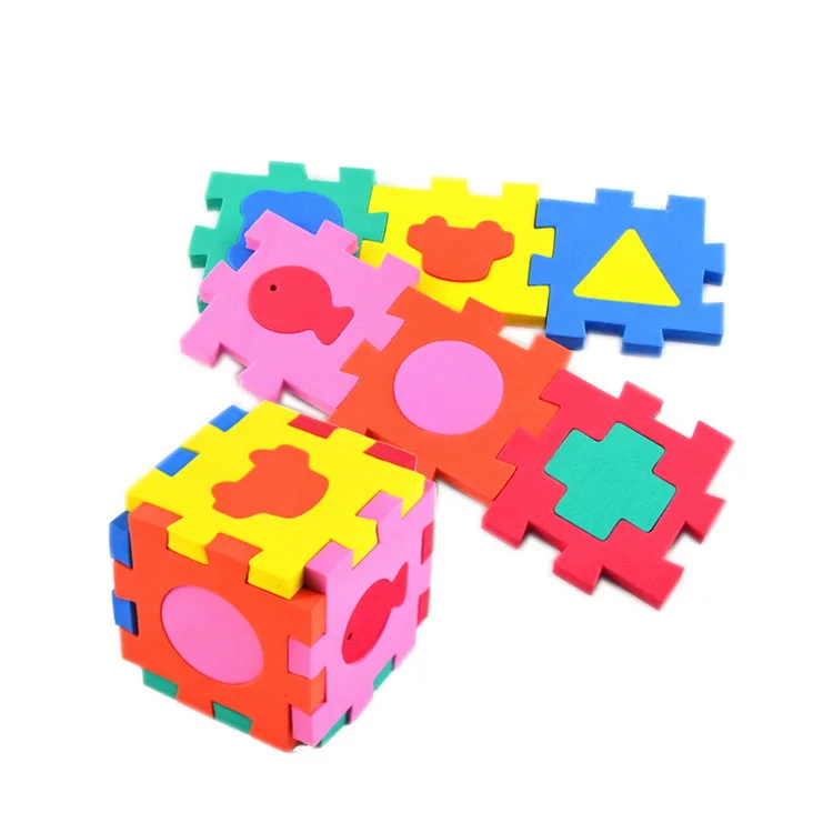 baby soft cube toys 3d diy eva foam puzzle