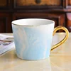 Custom porcelain tea cup unique ceramic watercolour marble 340ml coffee mug