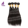 9A One Donor Machine Weft Natural Color Straight Virgin Indian Remy Virgin Hair Weave